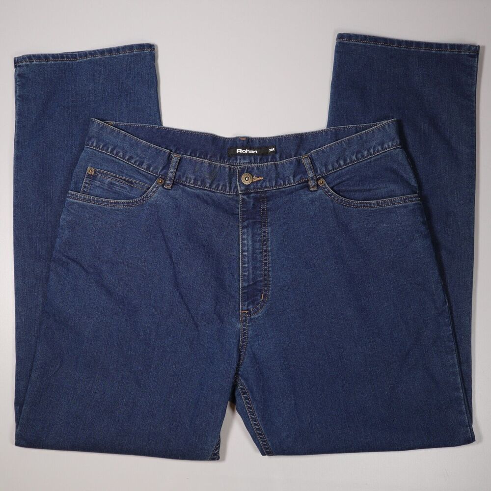 Rohan Classic Jeans Men’s 38 Blue UPF Secure Pocket Travel 31" Inseam